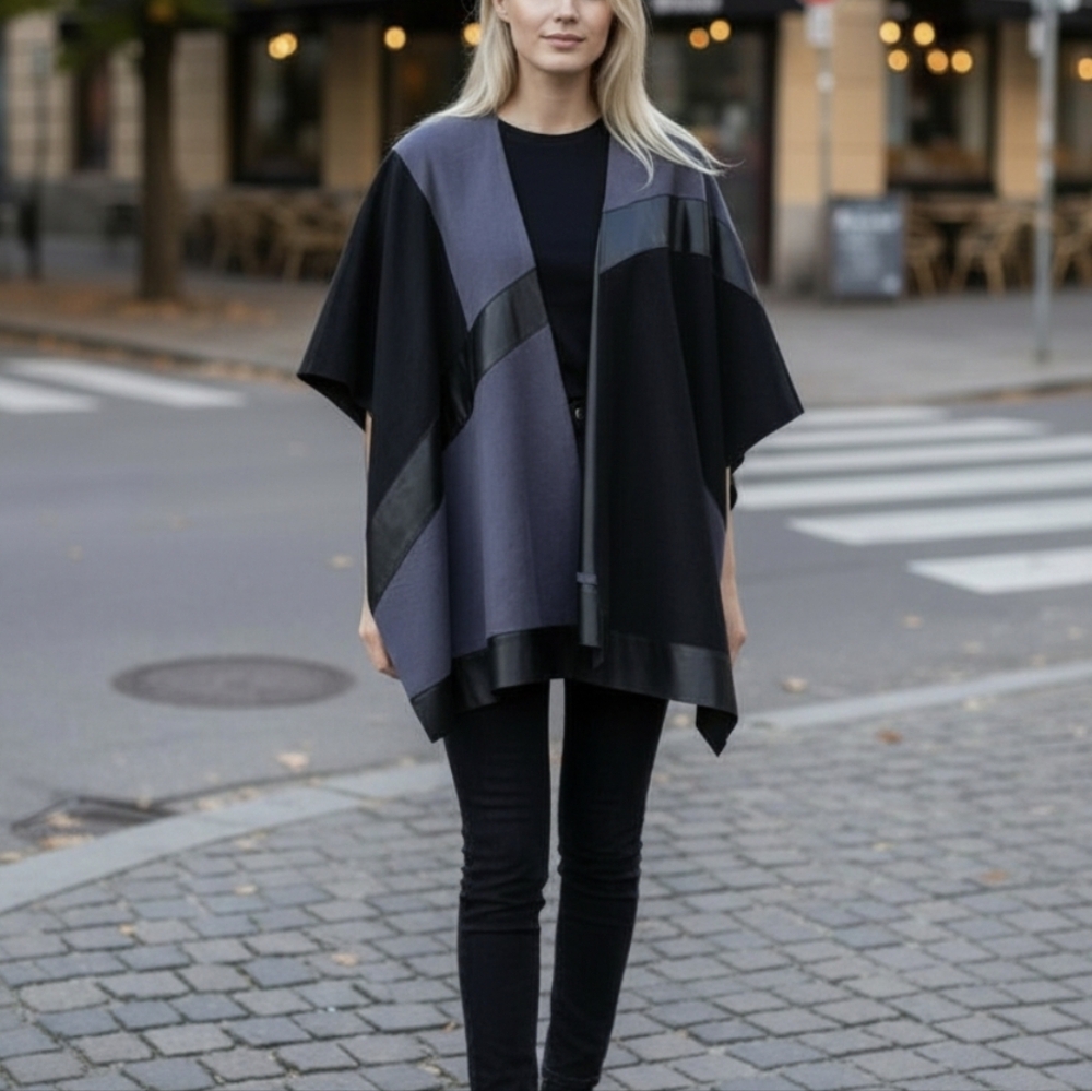 Essentials Sioni Faux Leather And Suede Wrap, Size S/M